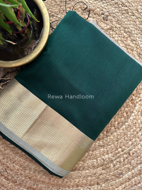 Maheshwari Green Resham Thread Border Saree RTS02