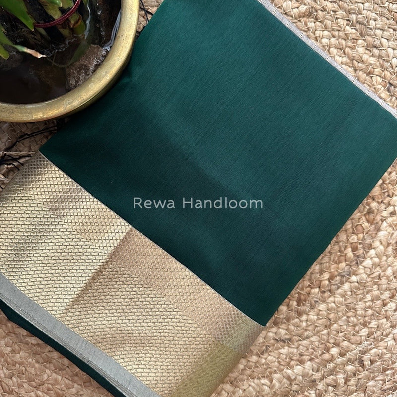 Maheshwari Green Resham Thread Border Saree RTS02