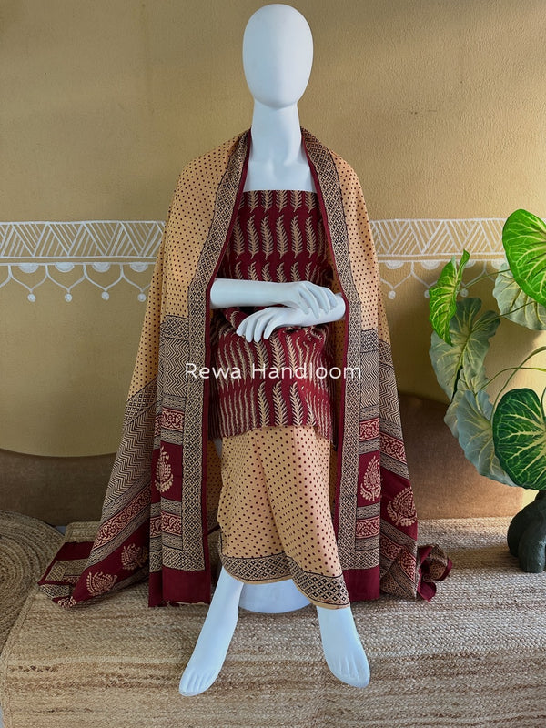 Bagh Print Cotton Suit 