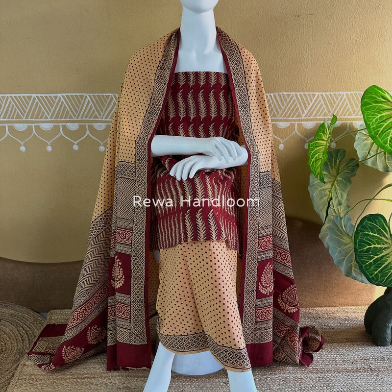 Bagh Print Cotton Suit 