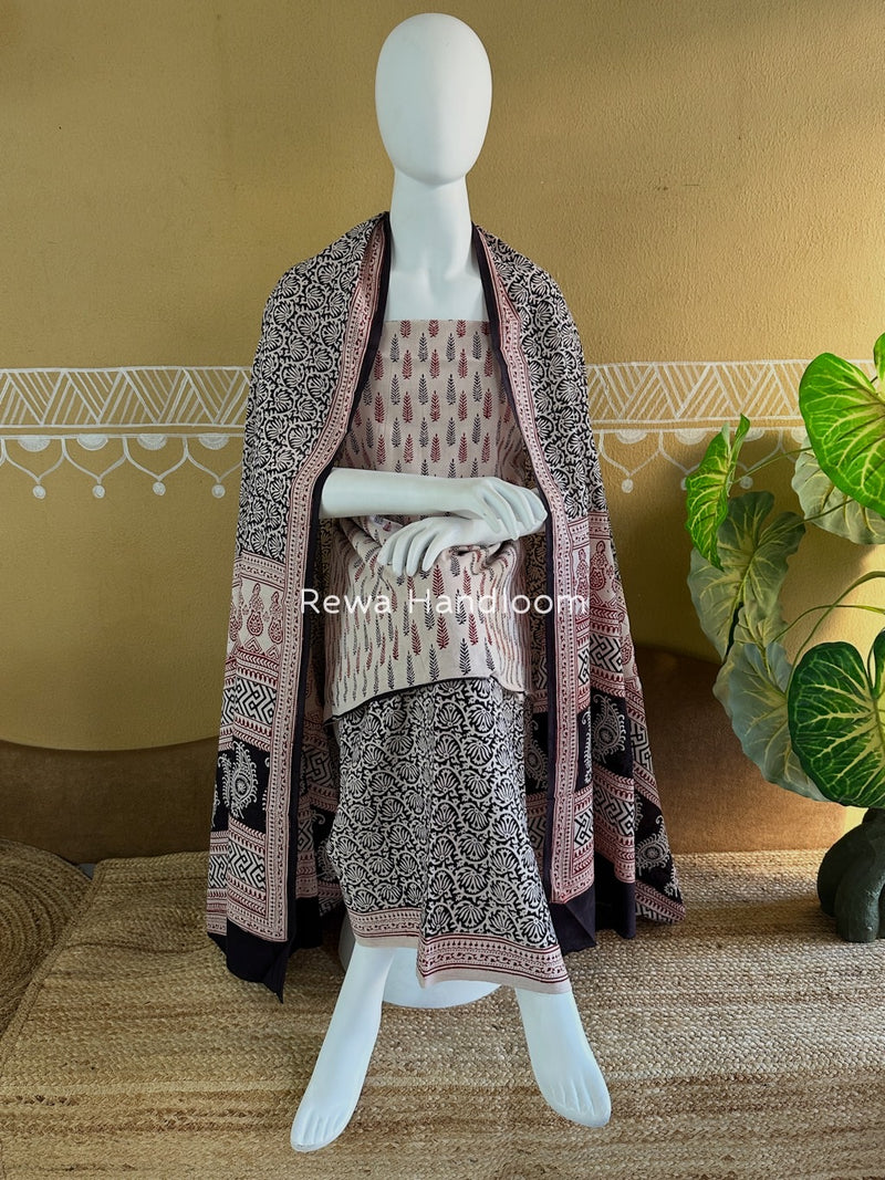 Bagh Print Cotton Suit 