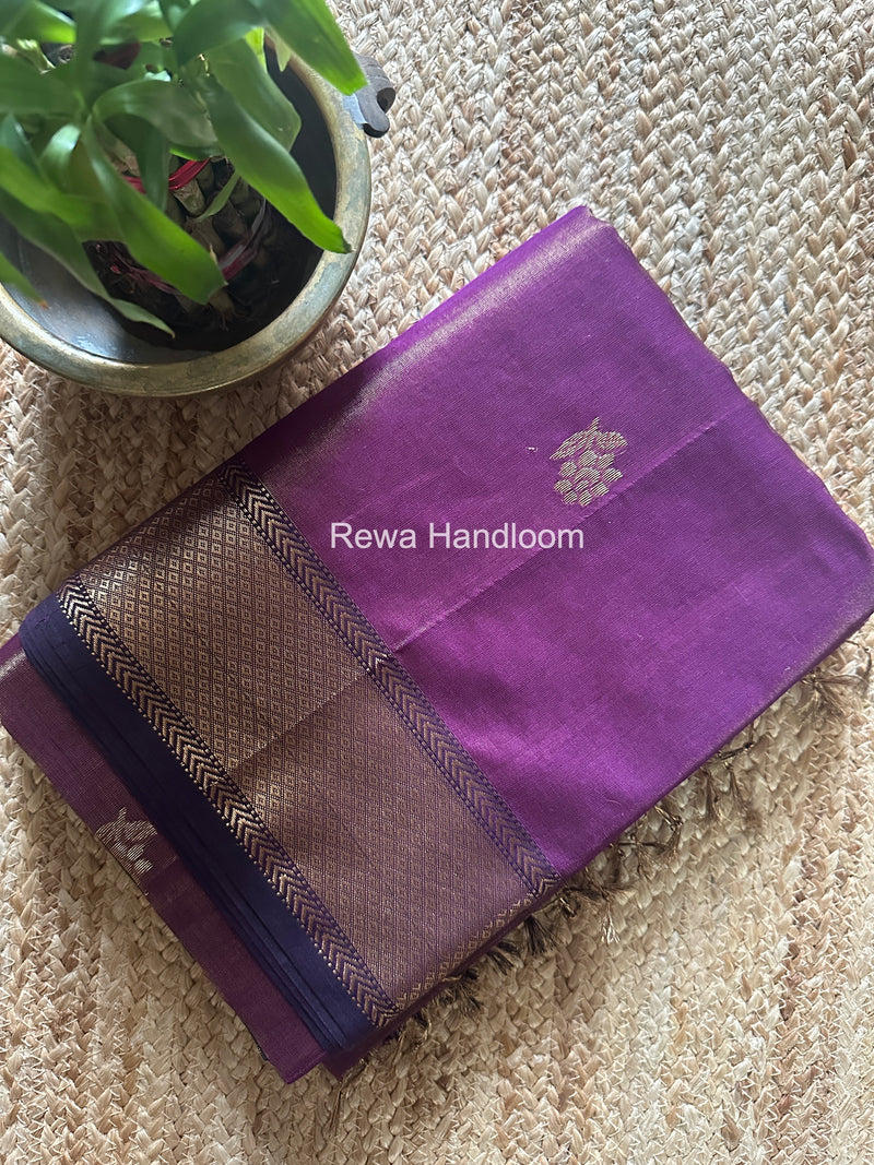Maheshwari Magenta Tissue Silk Saree TFB032