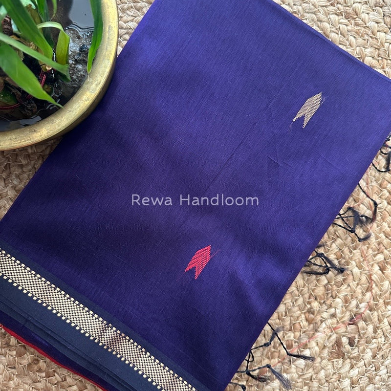 Purple Zari Butti Maheshwari Saree VBS031