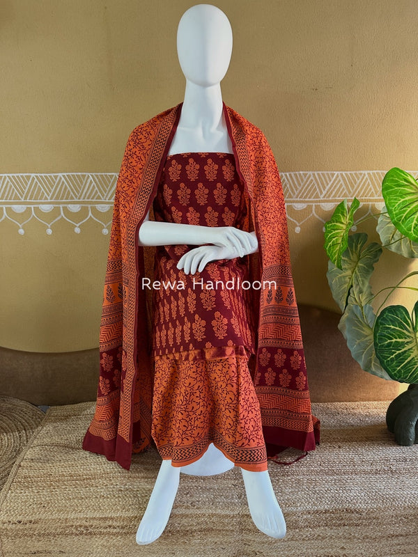 Bagh Print Cotton Suit 