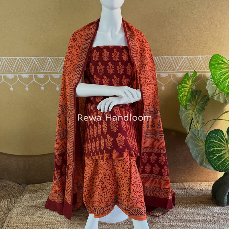 Bagh Print Cotton Suit 