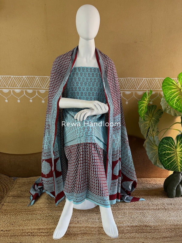Bagh Print Cotton Suit 
