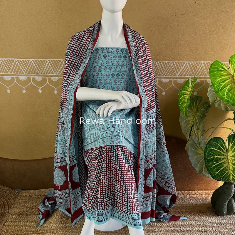 Bagh Print Cotton Suit 