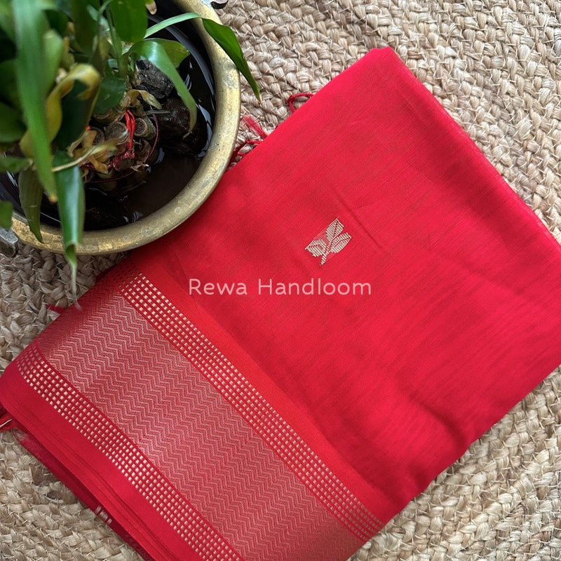 Maheshwari Red Resham Thread Butti Saree RBS48
