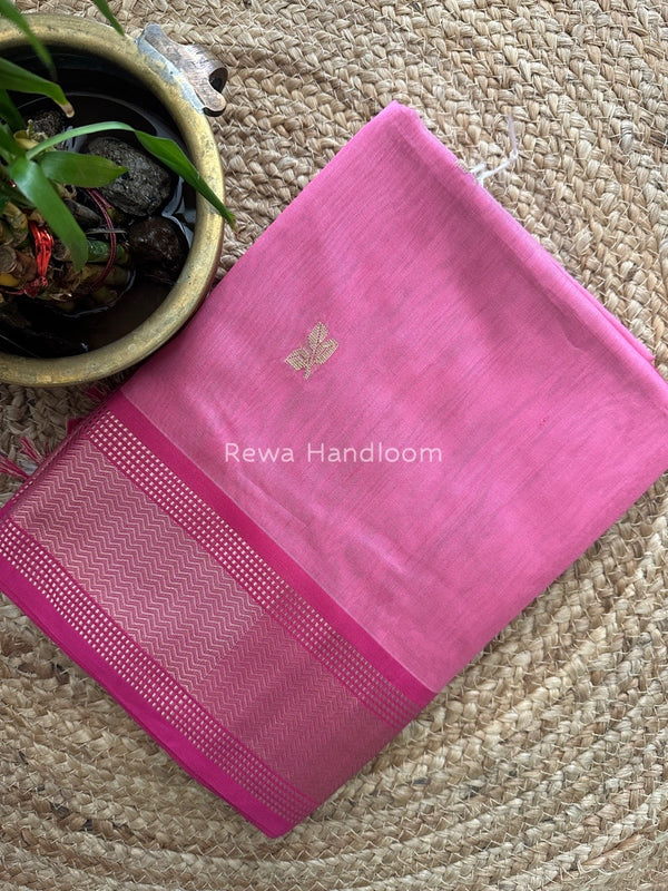 Maheshwari Pink Resham Thread Butti Saree RBS47