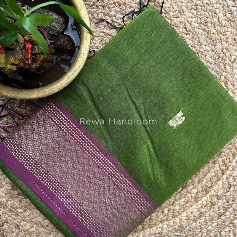 Maheshwari Mehendi Green Resham Thread Butti Saree RBS46