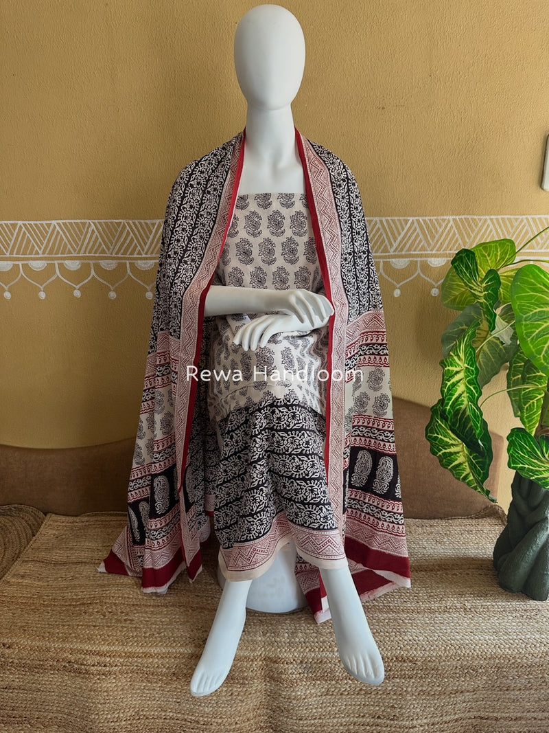  Bagh Print Cotton Suit