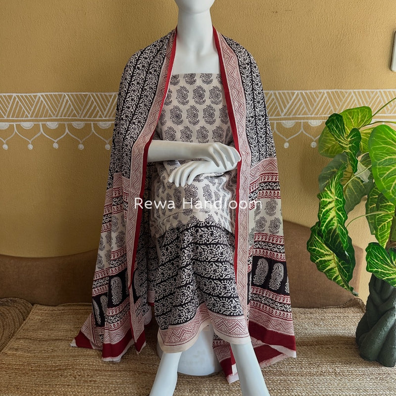  Bagh Print Cotton Suit