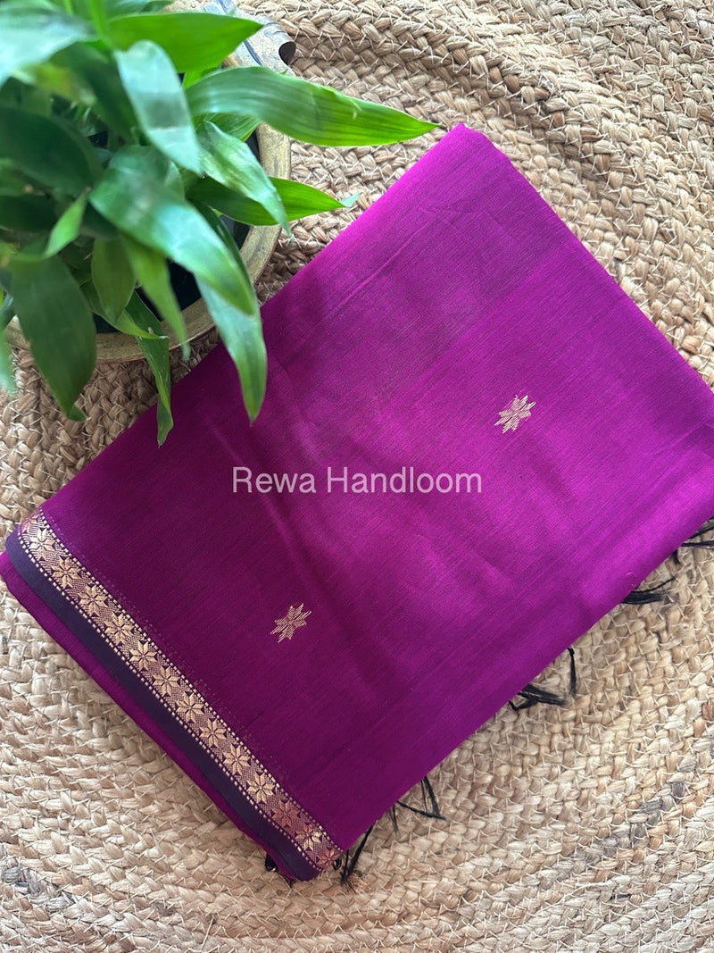 Magenta Zari Butti Maheshwari Saree SBS0054