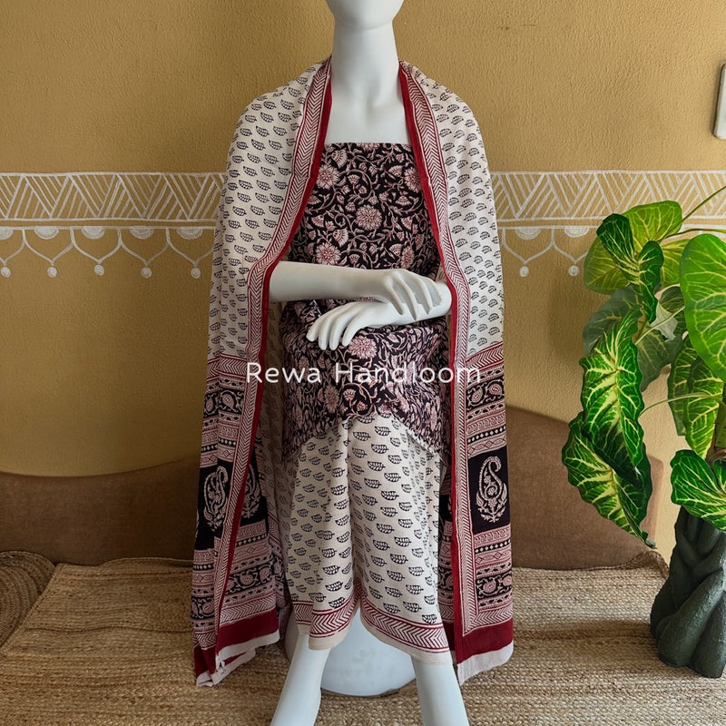 Bagh Print Cotton Suit 
