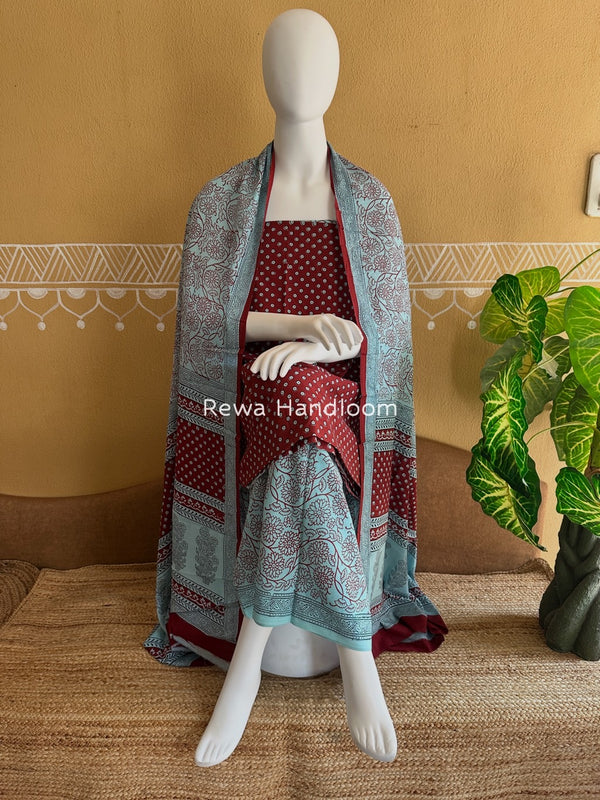  Bagh Print Cotton Suit