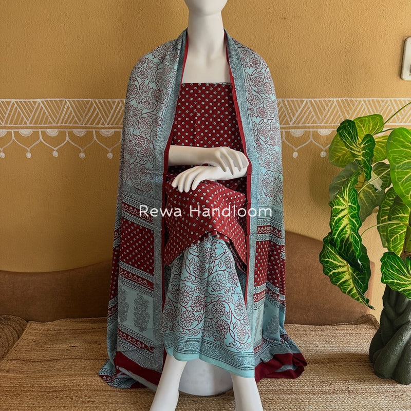  Bagh Print Cotton Suit