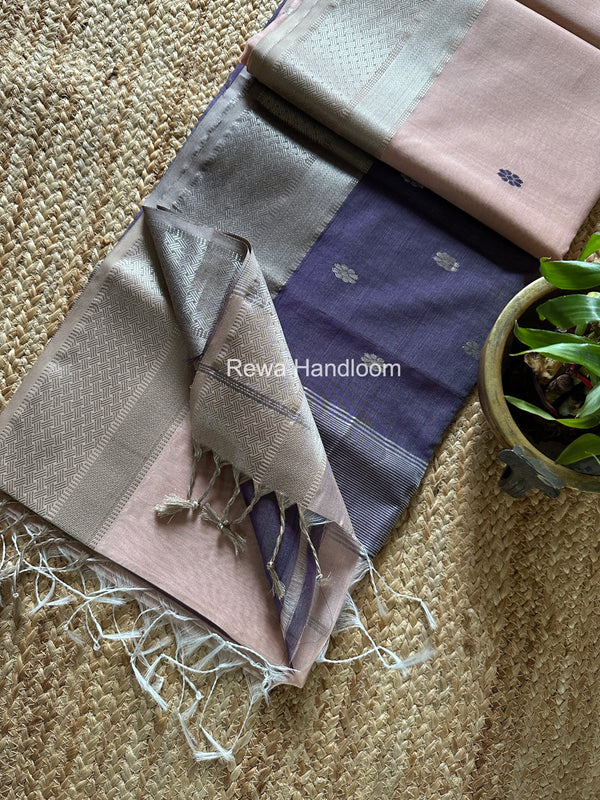 Maheshwari Silver Butti Saree