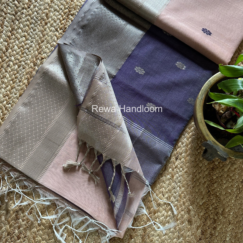 Maheshwari Silver Butti Saree