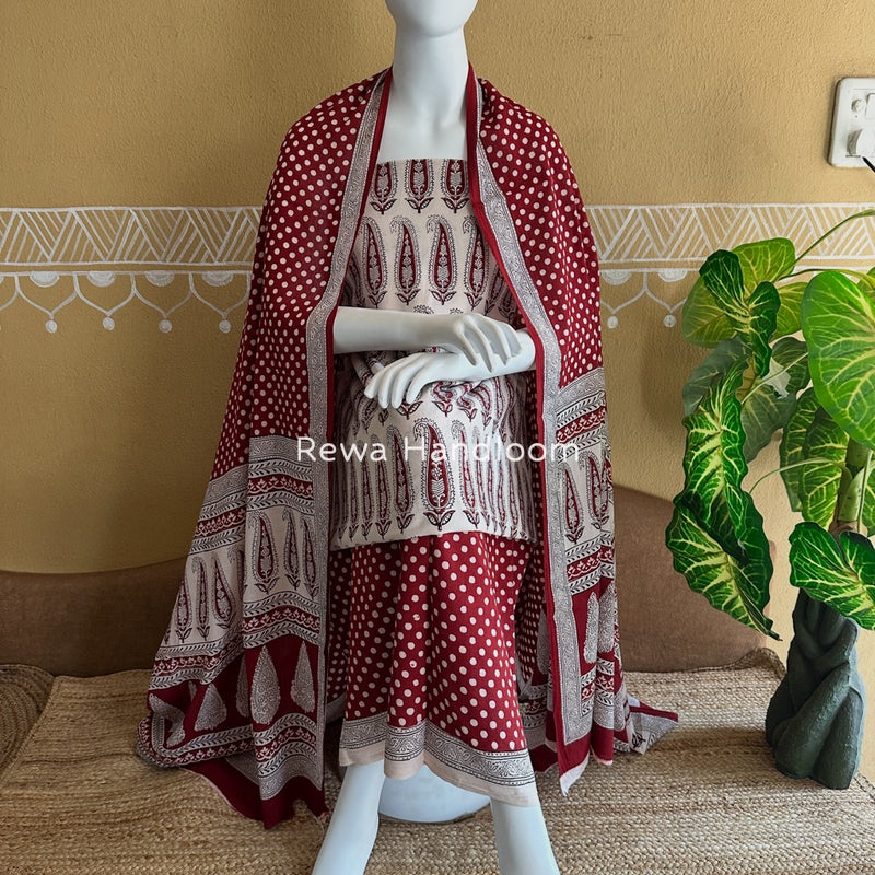  Bagh Print Cotton Suit