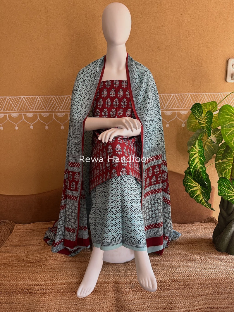  Bagh Print Cotton Suit