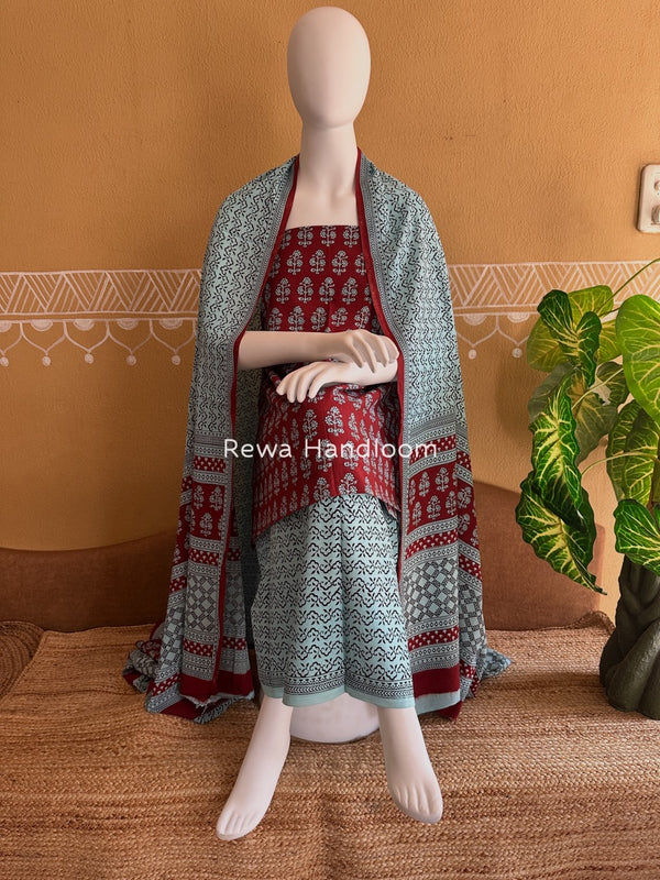  Bagh Print Cotton Suit