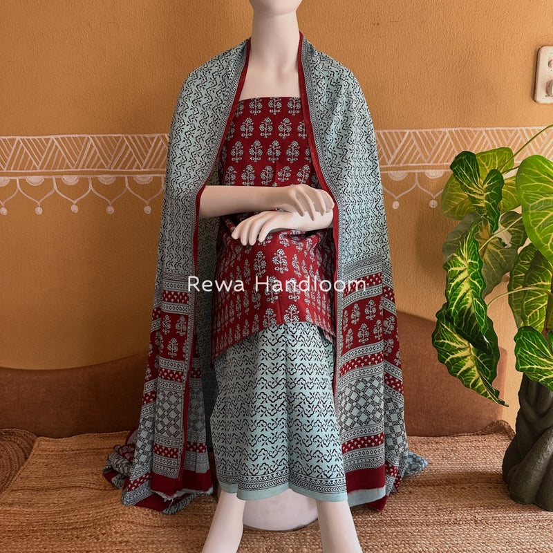  Bagh Print Cotton Suit