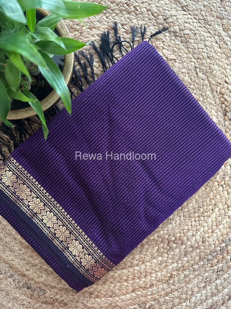 Maheshwari Purple Garbha Reshami Silk Saree GS218