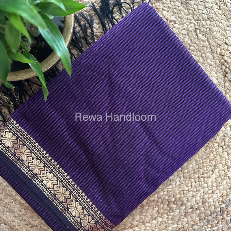 Maheshwari Purple Garbha Reshami Silk Saree GS218
