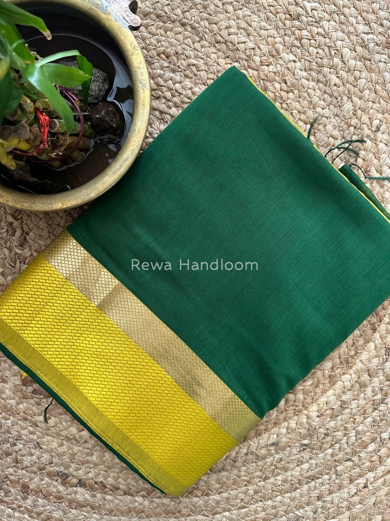 Maheshwari Green Resham Thread Border Saree RTS023