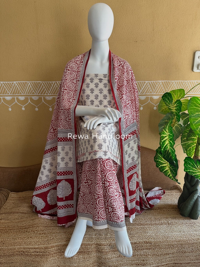  Bagh Print Cotton Suit
