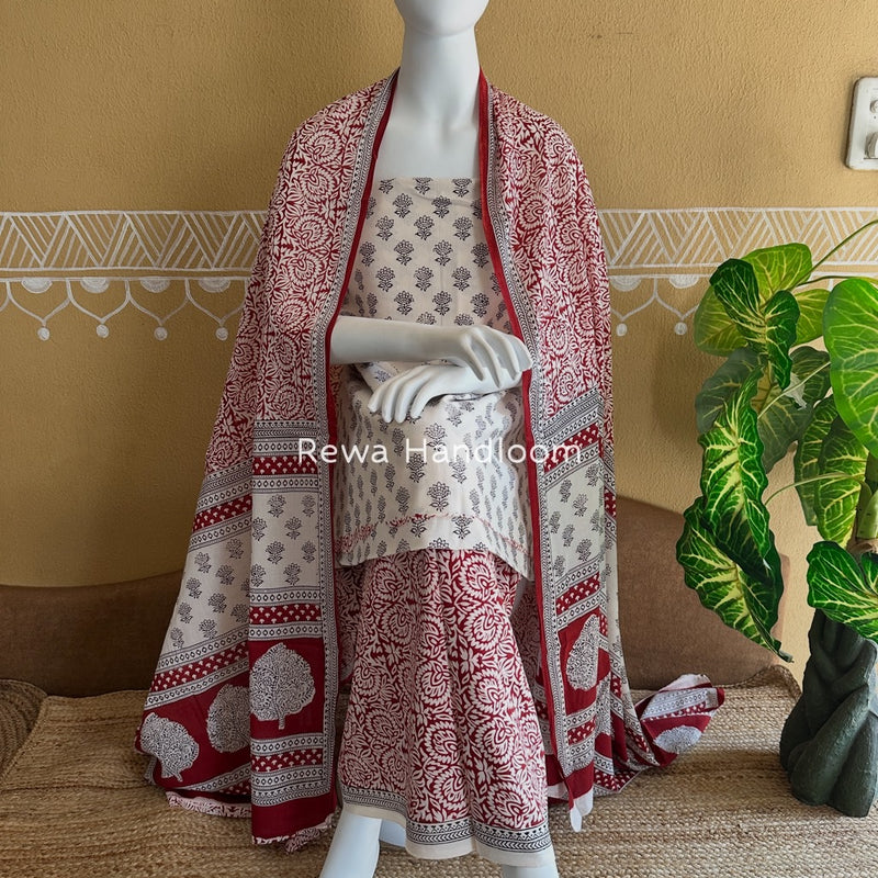  Bagh Print Cotton Suit