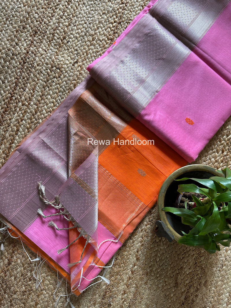 Maheshwari Silver Butti Saree