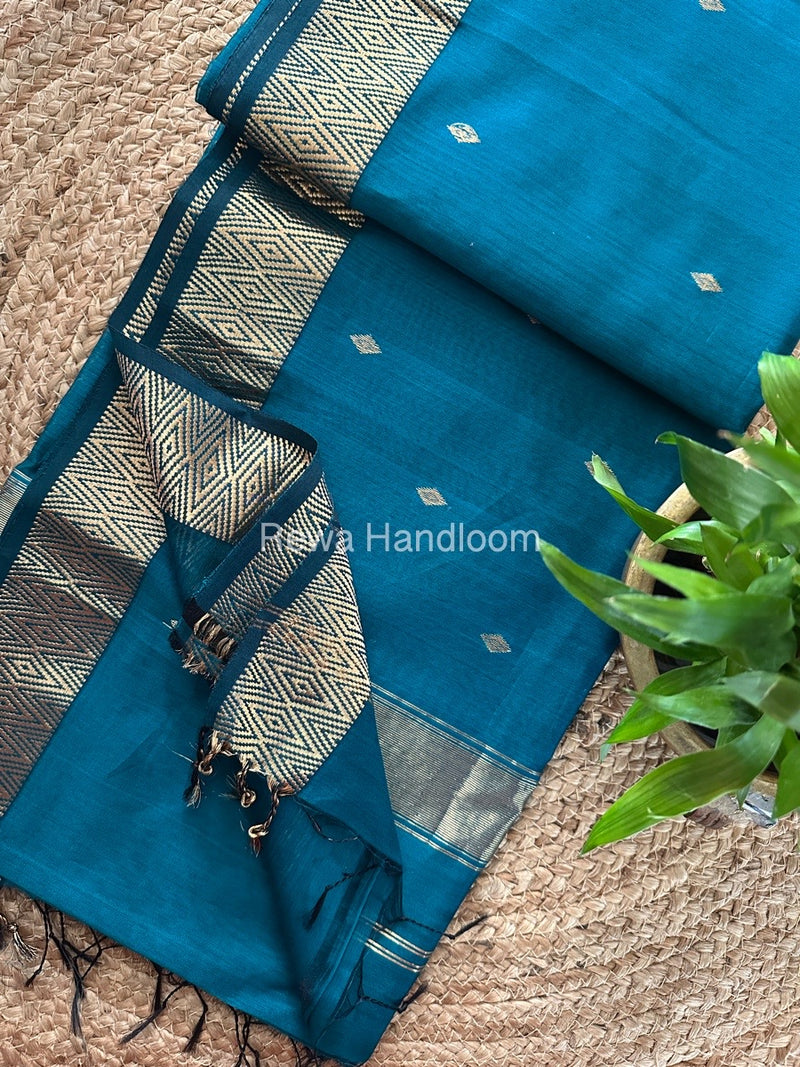 Famous Nayanthara Rama Green Zari Butti Maheshwari Saree DBS012