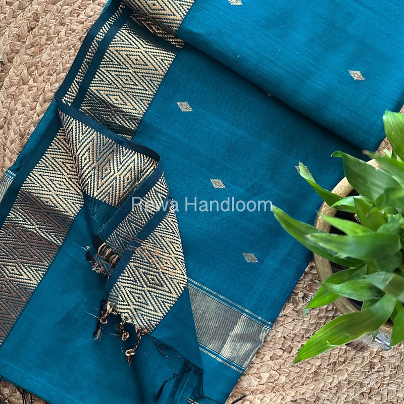 Famous Nayanthara Rama Green Zari Butti Maheshwari Saree DBS012