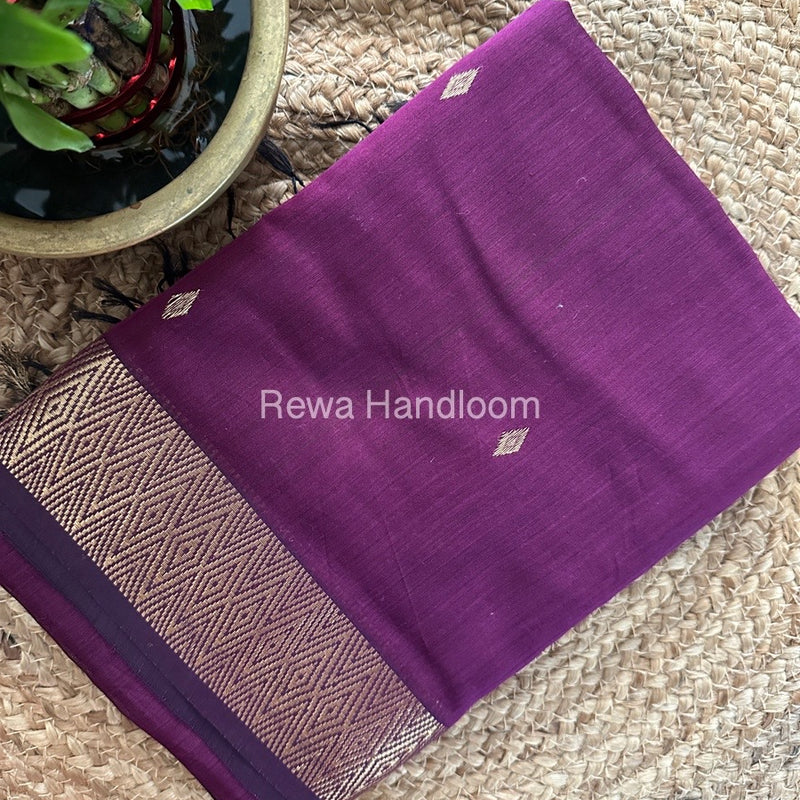 Famous Nayanthara Purple Zari Butti Maheshwari Saree DBS013