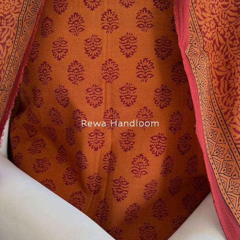 Rust Orange-Maroon Bagh Print Cotton Suit BGCSJ079