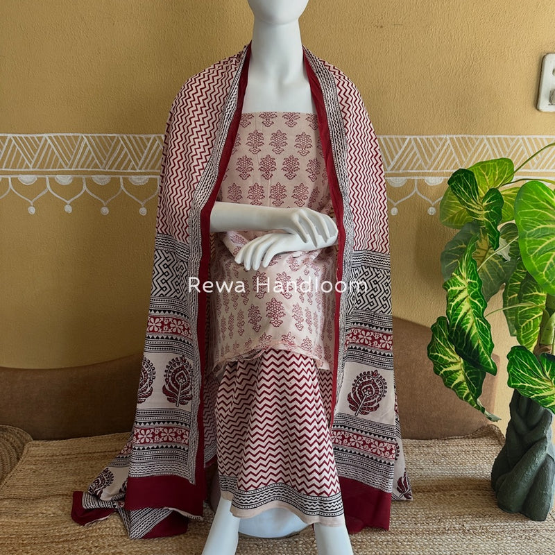  Bagh Print Cotton Suit