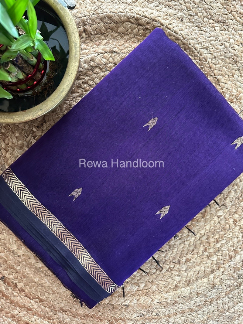 Purple Zari Butti Maheshwari Saree VBS048