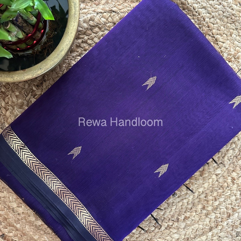 Purple Zari Butti Maheshwari Saree VBS048