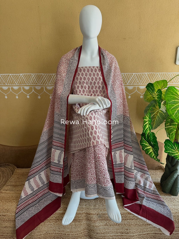 Bagh Print Cotton Suit 