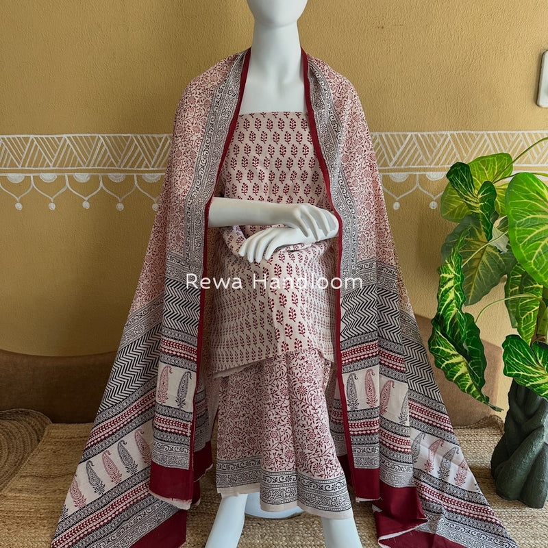 Bagh Print Cotton Suit 