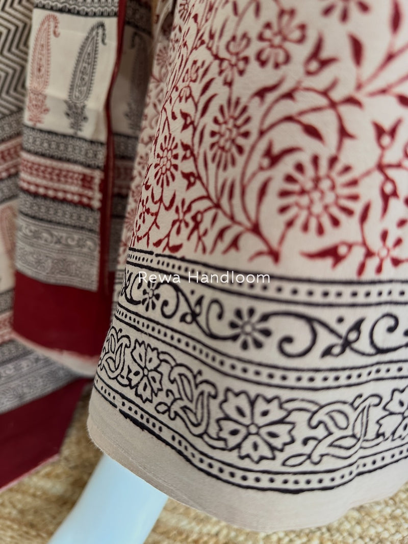 Bagh Print Cotton Suit 