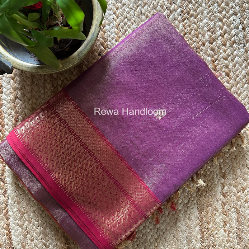 Maheshwari Magenta Tissue Butti Saree TBBS0128