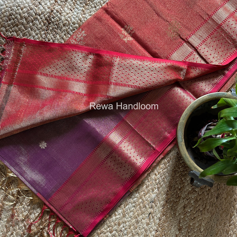 Maheshwari Magenta Tissue Butti Saree TBBS0128