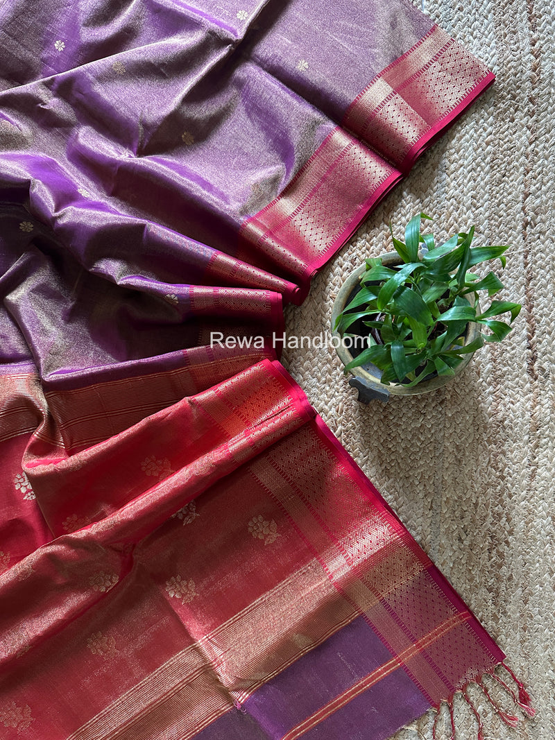 Maheshwari Magenta Tissue Butti Saree TBBS0128