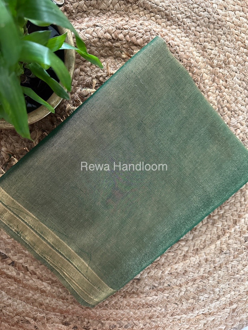 Maheshwari Green Tissue Saree TS039