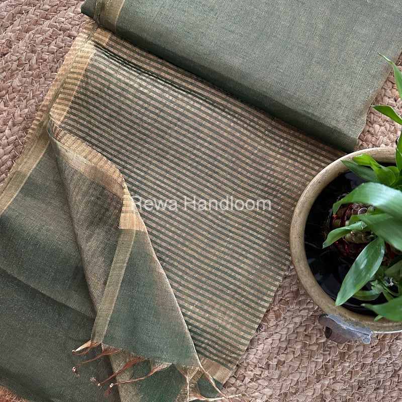 Maheshwari Green Tissue Saree TS039