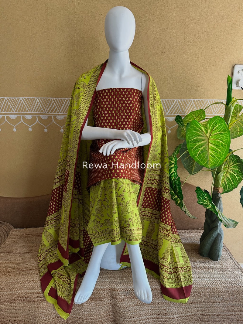  Bagh Print Cotton Suit