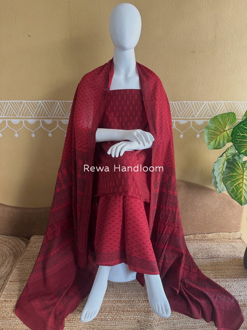  Bagh Print Cotton Suit