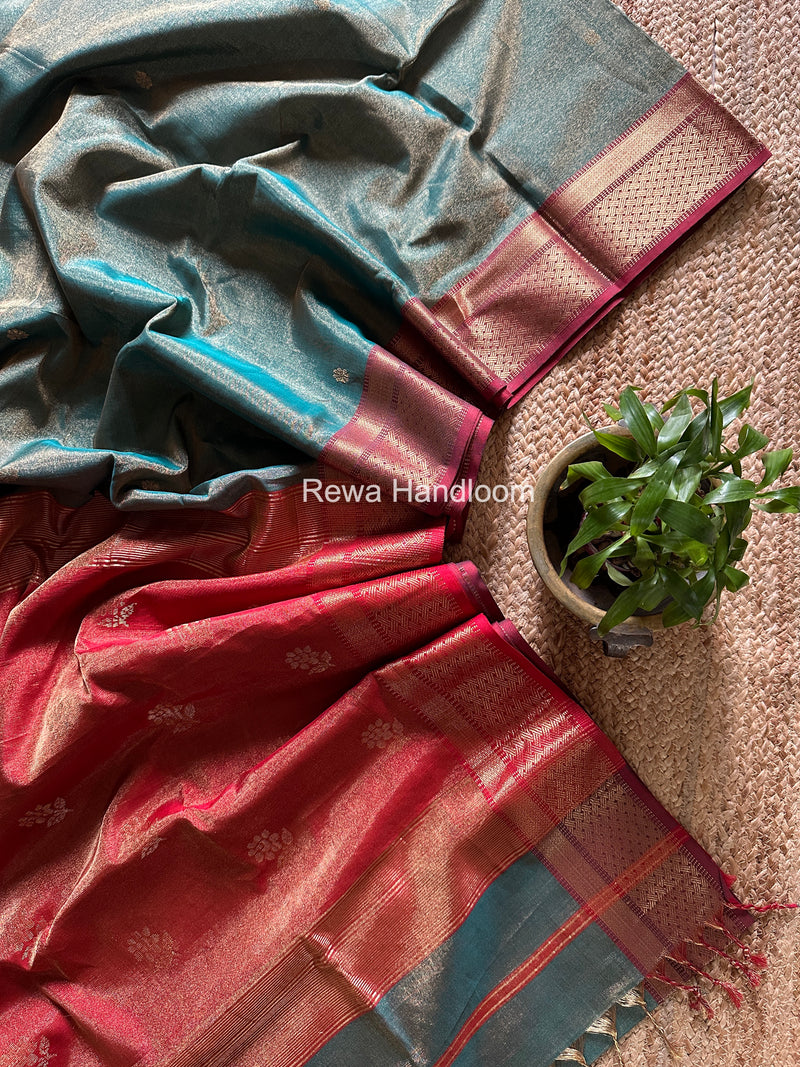 Maheshwari Rama Green Tissue Butti Saree TBBS0130